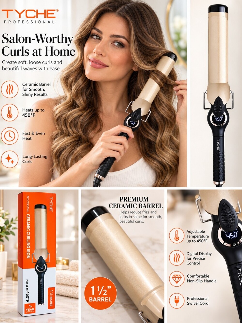 Curling Iron 1 1/2 Inches